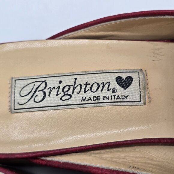 Brighton Lucy Red Gran Slides Southwestern Beads Strap Leather Italy Size 9M - Picture 6 of 8